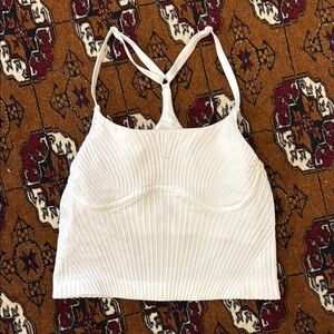 Lululemon Athletica Cream Ribbed Crop Camisole